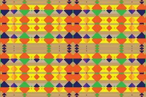 Ethnic zigzag pattern in retro colors, Aztec style seamless vector background