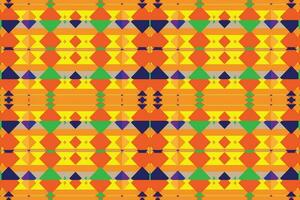 Ethnic zigzag pattern in retro colors, Aztec style seamless vector background