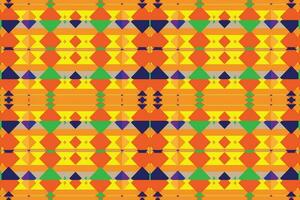 Ethnic zigzag pattern in retro colors, Aztec style seamless vector background