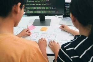 UX UI and Programming development technology. photo