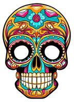 Decorated Sugar skull isolated on white background. Day of the Dead. photo