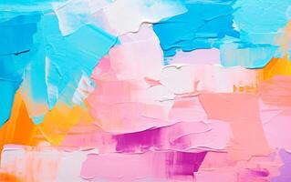 Colorful abstract oil painting art background texture. Full frame. photo