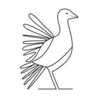 Bird single line line art vector design and line art vector drawing