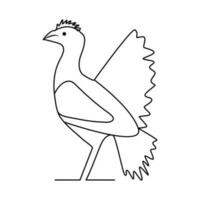 Bird single line line art vector design and line art vector drawing