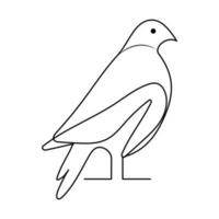 Bird single line line art vector design and line art vector drawing