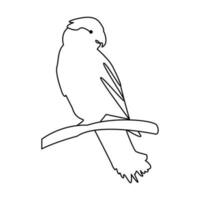 Bird single line line art vector design and line art vector drawing