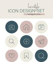 Linestyle Icon Design Set Instagram Icon vector