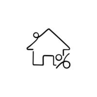 House Credit Line Style Icon Design vector