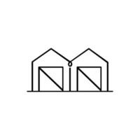 Warehouse Line Style Icon Design vector