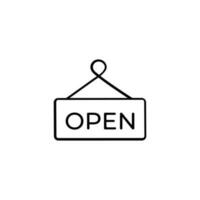 Open Sign Line Style Icon Design vector