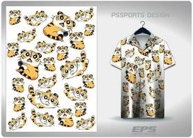 vector hawaiano camisa antecedentes imagen.linda Tigre a rayas gato dibujos animados modelo diseño, ilustración, textil antecedentes para hawaiano camisa, jersey hawaiano camisa