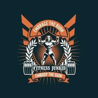 Vector Gym Embrace The Burn Emblem Logo Template