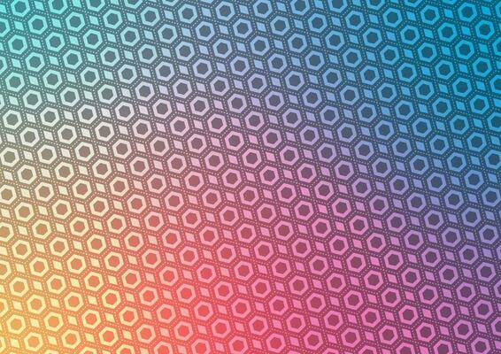 Geometric hexagon pattern line gradient technology background