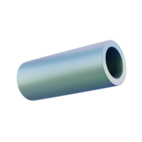 3d forma metálico tubo. realista geométrico lustroso degradado modelo diseño ilustración. minimalista Bosquejo aislado transparente png