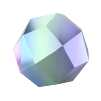 3d Element abstrakt Polygon Ball Metall geometrisch Form. realistisch glänzend Gradient Luxus Vorlage dekorativ Design Illustration. minimalistisch hell Kreis voluminös Attrappe, Lehrmodell, Simulation isoliert transparent png