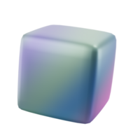 3d blok voorwerp metaal kubus abstract meetkundig vorm geven aan. realistisch glanzend helling luxe sjabloon decoratief ontwerp illustratie. minimalistische helder element mockup geïsoleerd transparant PNG