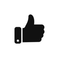 Like up icon. Vector thumb up outline icon. Hand good like silhouette symbol