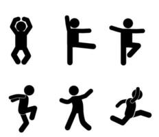 stick figure dancing, happy, pose, dancing vector