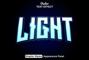 light text effect with blue color graphic style and editable. vector