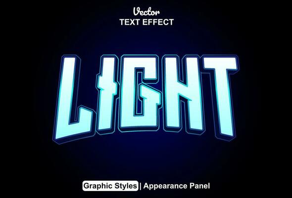 light text effect with blue color graphic style and editable.
