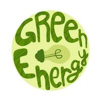 verde energía circulo pintada mano dibujado vector