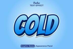 cold text effect with blue graphic style and editable. vector