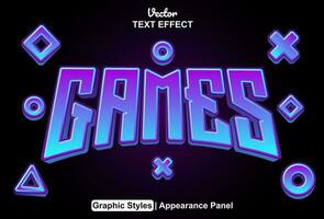 games text effect with blue color graphic style editable. vector