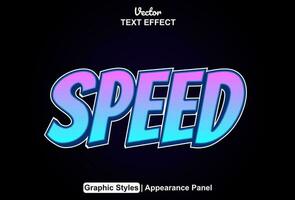 speed text effect with blue color graphic style editable. vector