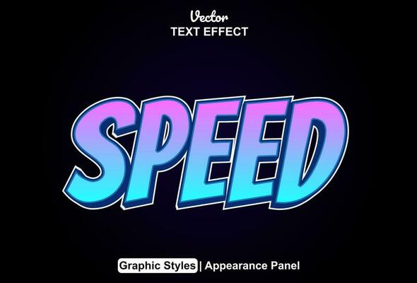 speed text effect with blue color graphic style editable.