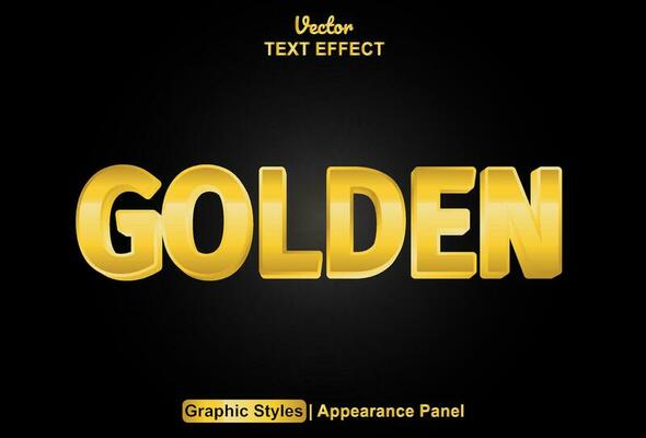 golden text effect with graphic style and editable.