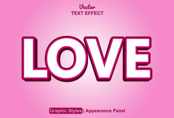 love text effect with orange graphic style and editable.