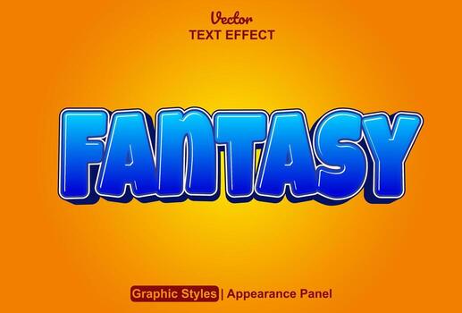 fantasy text effect with blue color graphic style and editable. vector