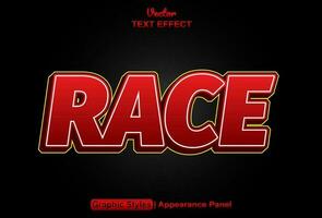 race text effect with red editable graphic style. vector