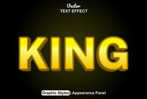 king text effect with yellow color graphic style and editable. vector