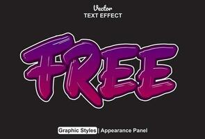 Free text effect with purple graphic style and editable. vector