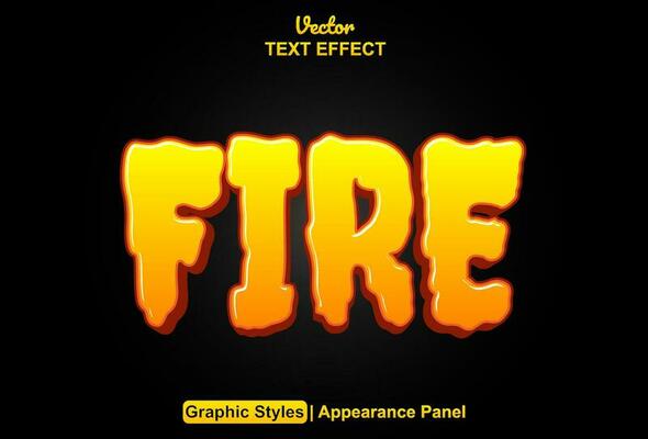 fire text effect with orange graphic style and editable.