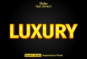 luxury text effect with orange graphic style and editable. vector