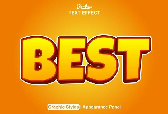 best text effect with orange graphic style and editable.