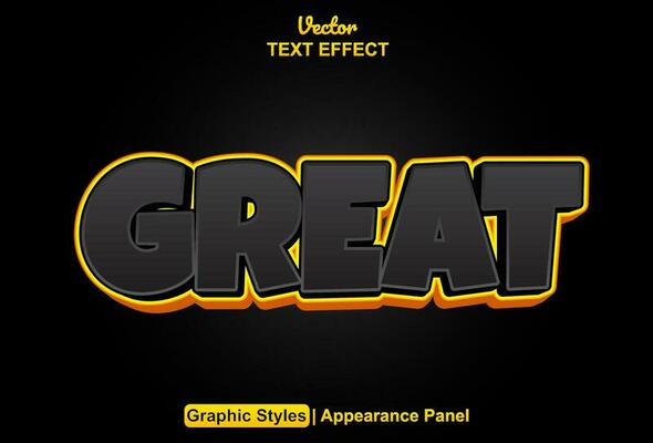 great text effect with black graphic style and editable.