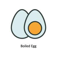 Boiled Egg Vector  Fill outline Icon Design illustration. Kitchen and home  Symbol on White background EPS 10 File