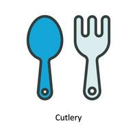 Cutlery Vector  Fill outline Icon Design illustration. Kitchen and home  Symbol on White background EPS 10 File