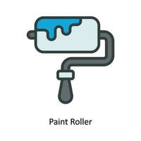 Paint Roller Vector  Fill outline Icon Design illustration. Kitchen and home  Symbol on White background EPS 10 File