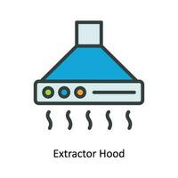 Extractor Hood Vector  Fill outline Icon Design illustration. Kitchen and home  Symbol on White background EPS 10 File