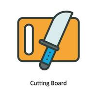 Cutting Board Vector  Fill outline Icon Design illustration. Kitchen and home  Symbol on White background EPS 10 File