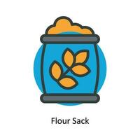 Flour Sack Vector  Fill outline Icon Design illustration. Kitchen and home  Symbol on White background EPS 10 File