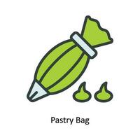 Pastry Bag Vector  Fill outline Icon Design illustration. Kitchen and home  Symbol on White background EPS 10 File