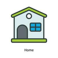 Home Vector  Fill outline Icon Design illustration. Kitchen and home  Symbol on White background EPS 10 File