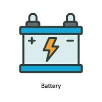 Battery Vector  Fill outline Icon Design illustration. Kitchen and home  Symbol on White background EPS 10 File