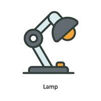 Lamp Vector  Fill outline Icon Design illustration. Kitchen and home  Symbol on White background EPS 10 File