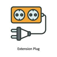 Extension Plug Vector  Fill outline Icon Design illustration. Kitchen and home  Symbol on White background EPS 10 File